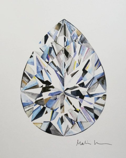 Алмаз акварелью