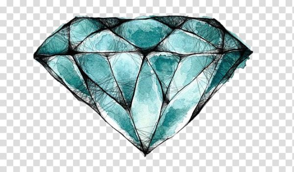 Алмаз рисунок акварелью