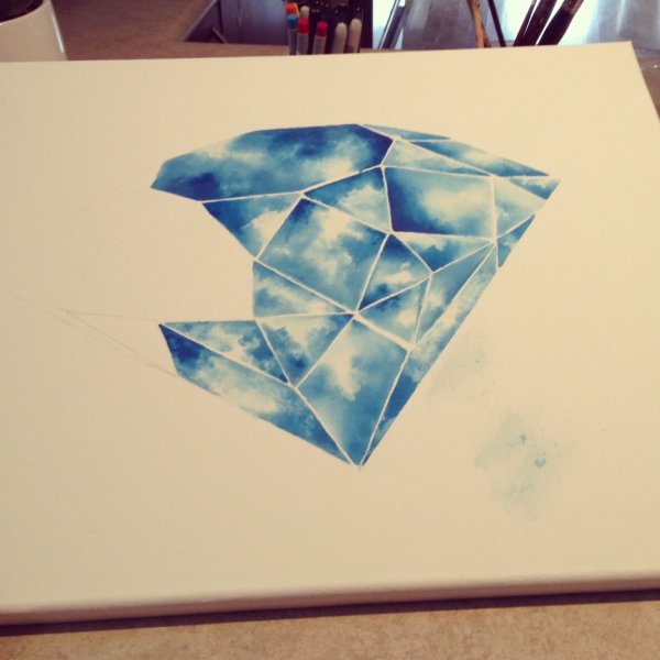 Алмаз акварелью