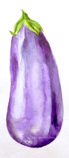 Овощи акварелью по сырому