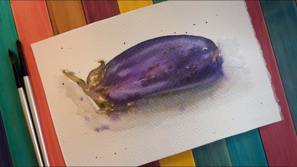 Баклажан акварель Андрияка