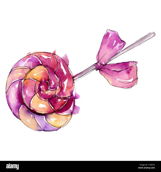 Карамель рисунок акварелью