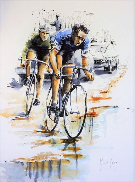 Велосипед акварель