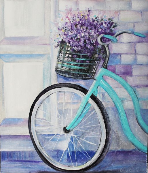 Велосипед пастелью