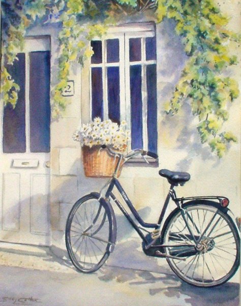 Велосипед акварель