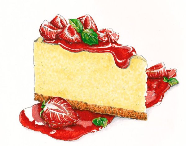 Нарисованный кусок торта