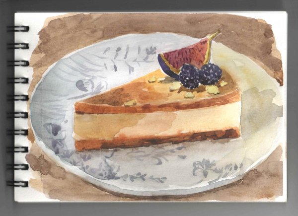 Чизкейк акварель