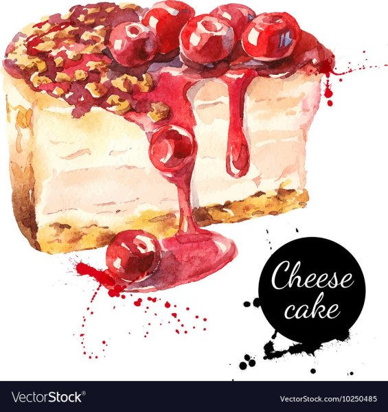 Чизкейк акварель