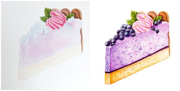 Чизкейк акварель