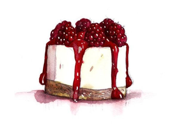 Торт акварель