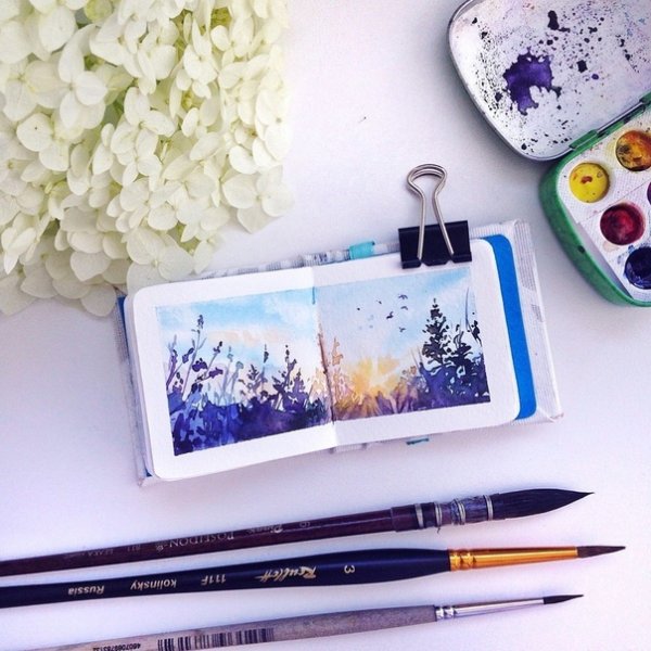 Миниатюры акварелью