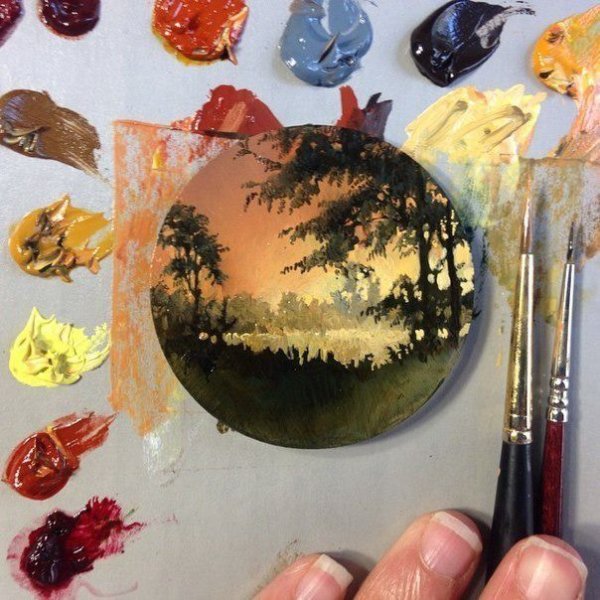 Пейзажи акрилом миниатюры