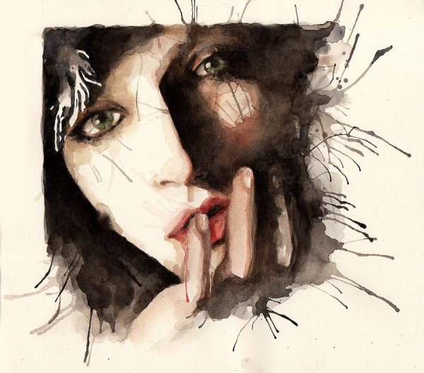 Страшные рисунки акварелью