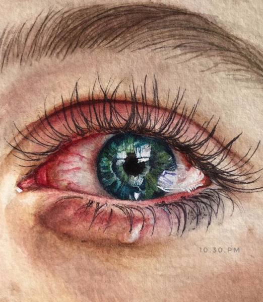 Мистический портрет акварелью