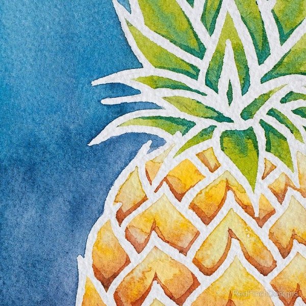 Ананас рисунок красками