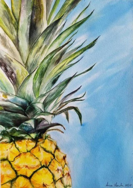 Ананас гуашью