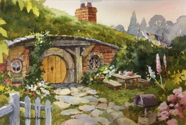 Хоббитон дом Бильбо арт