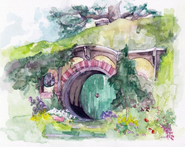 Хобиттон иллюстрация Толкина