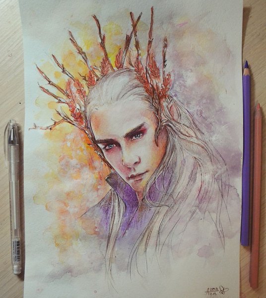 Властелин колец Трандуил акварель