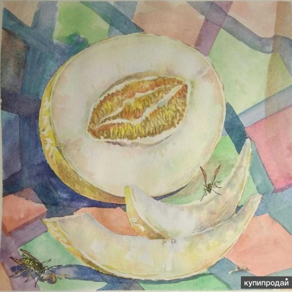Долька дыни акварель