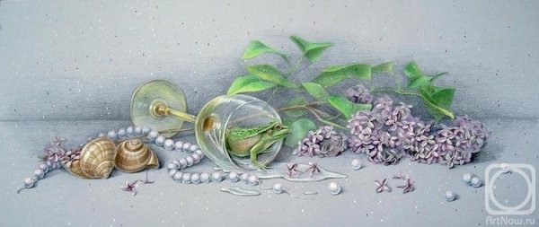 Раковина с жемчужиной акварель