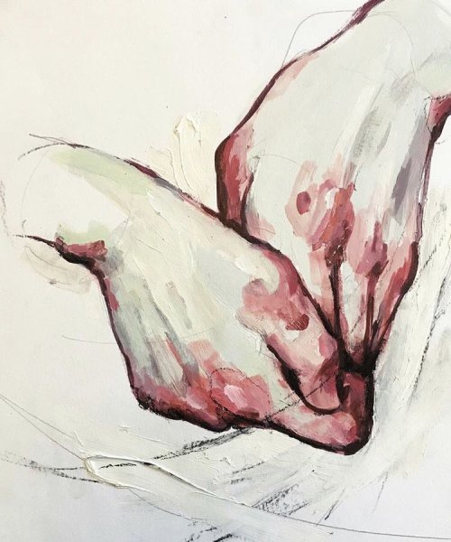 Кисти рук акварелью