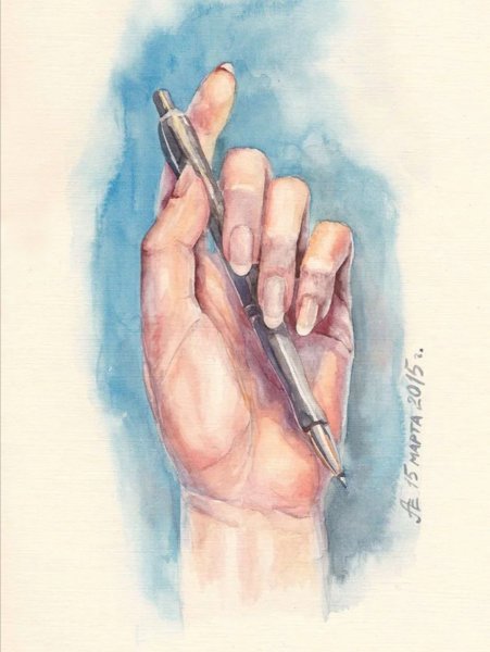 Кисти рук акварелью