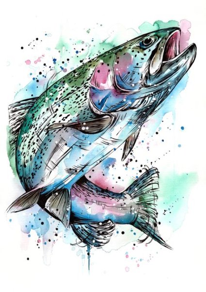 Тату форель эскизы