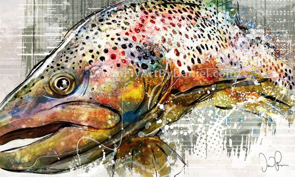 Рыбалка акварель