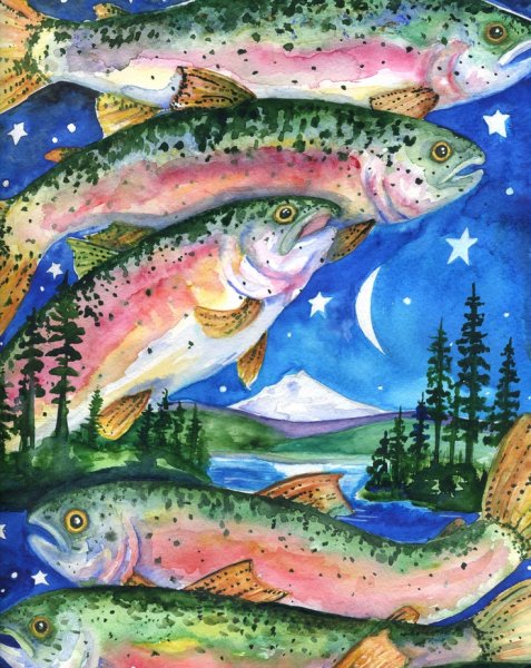 Форель живопись