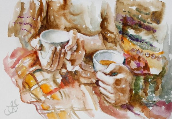 Художник Аннет Логиновa кофе