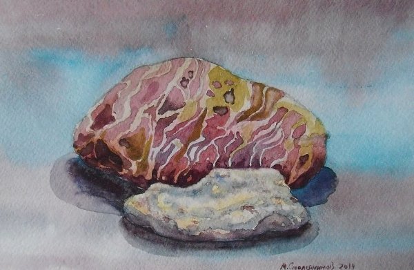 Камни гуашью
