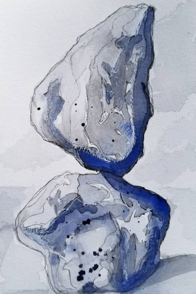 Камушки акварель