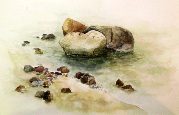 Камни акварелью