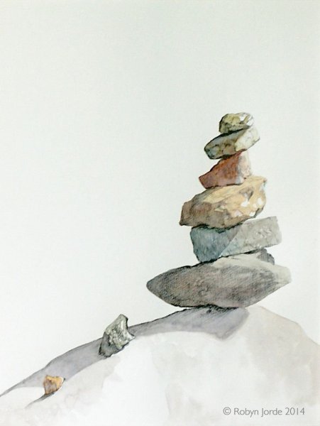 Камни акварелью