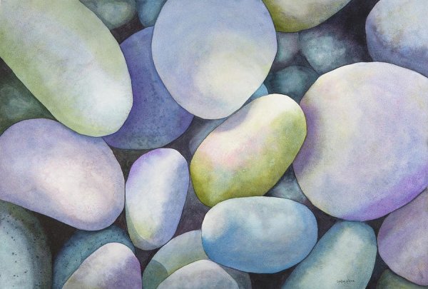Камушки акварель