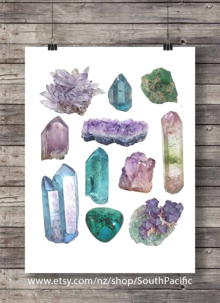 Минералы акварелью