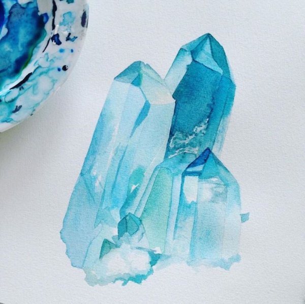 Минералы акварелью