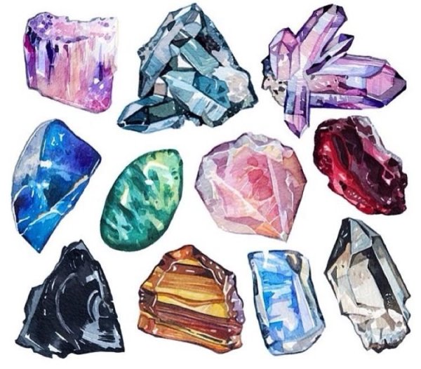 Драгоценности акварель