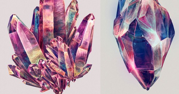 Кристаллы акварелью