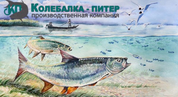 Рыбалка рисунок акварелью