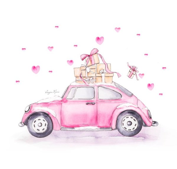 Машинка акварелью