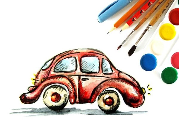 Машинки для рисования цветные