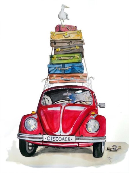 Машина акварелью