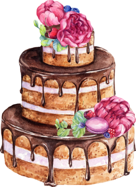 Торт акварель