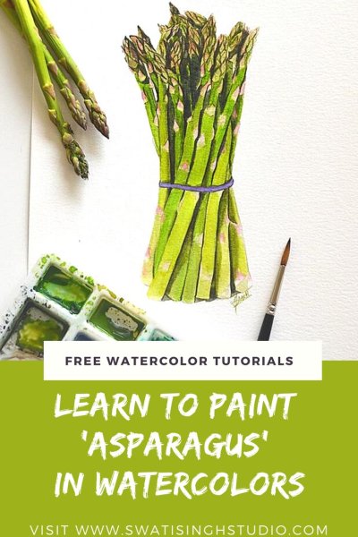 Аспарагус акварелью