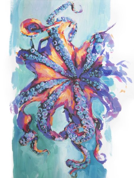 Осьминог акварель