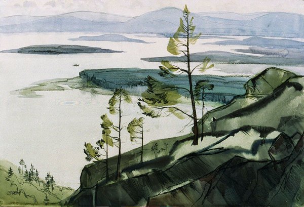 Юрий Ломков Камчатка акварель