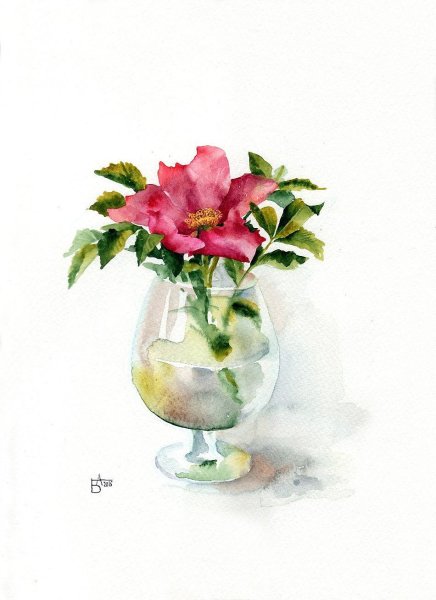 Ваза акварелью