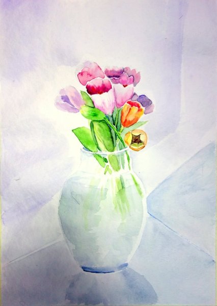 Гризайль тюльпаны